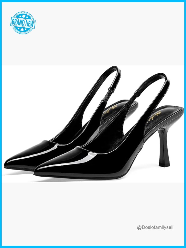 Slingback Stiletto Pumps For Women - 3.14in Pointed Toe Heels Party Office